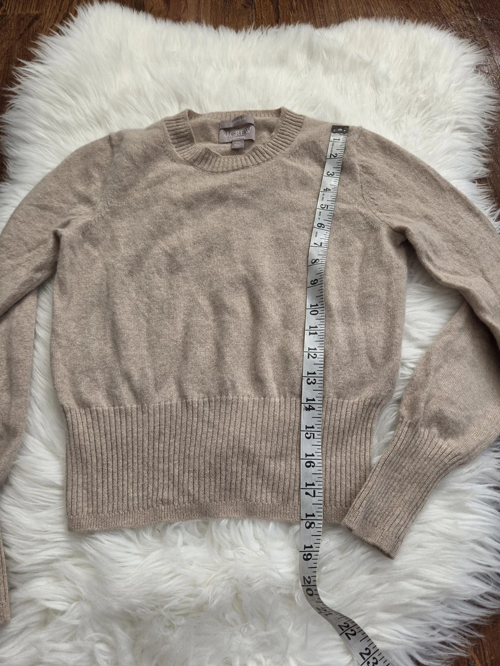 J. Crew Soft Taupe Crewneck Sweater Cashmere